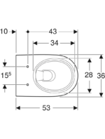 Geberit Selnova bide fonksiyonlu asma klozet, alçak tip, kısmen kapalı form, Rimfree - Görsel 3