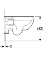 Geberit Selnova bide fonksiyonlu asma klozet, alçak tip, kısmen kapalı form, Rimfree - Görsel 4