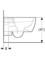 Geberit iCon taharet fonksiyonlu kanalsız asma klozet, kapalı form, Geberit Rimfree - Görsel 4