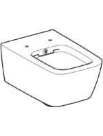 Geberit iCon Square taharet fonksiyonlu, alçak tip, kapalı formlu asma klozet, Rimfree - Görsel 2