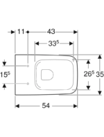 Geberit iCon Square taharet fonksiyonlu, alçak tip, kapalı formlu asma klozet, Rimfree - Görsel 5