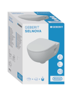 Geberit Selnova bide fonksiyonlu asma klozet seti, alçak tip, kapalı form, Rimfree, klozet kapaklı - Görsel 6