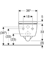 Geberit iCon bide fonksiyonlu alçak tip asma klozet seti, kapalı form, Rimfree, klozet kapaklı - Görsel 2