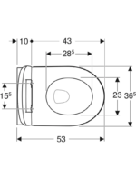 Geberit iCon bide fonksiyonlu alçak tip asma klozet seti, kapalı form, Rimfree, klozet kapaklı - Görsel 3