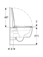 Geberit iCon bide fonksiyonlu alçak tip asma klozet seti, kapalı form, Rimfree, klozet kapaklı - Görsel 4