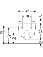 Geberit iCon Square bide fonksiyonlu alçak tip asma klozet seti, kapalı form, Rimfree, klozet kapaklı - Görsel 2