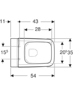 Geberit iCon Square bide fonksiyonlu alçak tip asma klozet seti, kapalı form, Rimfree, klozet kapaklı - Görsel 3