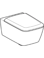 Geberit iCon Square bide fonksiyonlu alçak tip asma klozet seti, kapalı form, Rimfree, klozet kapaklı - Görsel 5