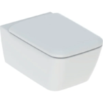 Geberit iCon Square bide fonksiyonlu alçak tip asma klozet seti, kapalı form, Rimfree, klozet kapaklı