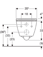 Geberit Smyle Square taharet fonksiyonlu alçak tip asma klozet seti, kapalı form, Rimfree, klozet kapaklı, örtüşen kapak - Görsel 2