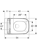 Geberit Smyle Square taharet fonksiyonlu alçak tip asma klozet seti, kapalı form, Rimfree, klozet kapaklı, örtüşen kapak - Görsel 3