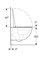 Geberit Acanto taharet fonksiyonlu alçak tip asma klozet seti, kapalı form, Rimfree, klozet kapaklı, örtüşen kapak - Görsel 4