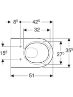 Geberit Acanto taharet fonksiyonlu alçak tip asma klozet, kapalı form, Rimfree - Görsel 3