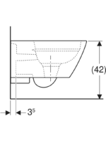 Geberit Smyle Square Geberit Smyle Square taharet fonksiyonlu, alçak tip, kapalı formlu asma klozet, Rimfree - Görsel 4