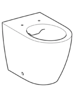 Geberit iCon alçak tip yere oturan klozet, duvara gömülü, kapalı form, Rimfree - Görsel 5