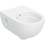 Geberit Selnova bide fonksiyonlu asma klozet, alçak tip, kısmen kapalı form, Rimfree