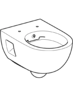 Geberit Selnova bide fonksiyonlu asma klozet, alçak tip, kısmen kapalı form, Rimfree - Görsel 5