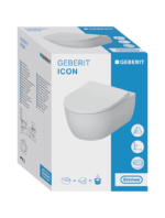 Geberit iCon bide fonksiyonlu alçak tip asma klozet seti, kapalı form, Rimfree, klozet kapaklı - Görsel 6