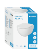 Geberit Acanto taharet fonksiyonlu alçak tip asma klozet seti, kapalı form, Rimfree, klozet kapaklı, örtüşen kapak - Görsel 6