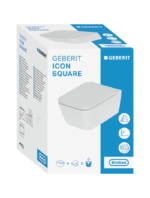 Geberit iCon Square bide fonksiyonlu alçak tip asma klozet seti, kapalı form, Rimfree, klozet kapaklı - Görsel 6