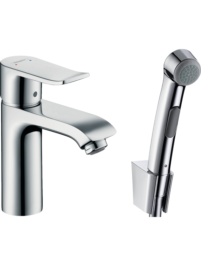 Metris Tek kollu Lavabo bataryası bidette el duşu ve 160 cm duş hortumu ile