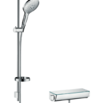 Raindance Select S Aplike duş sistemi 150 3jet, Ecostat Select termostat ve 90 cm duş barı ile