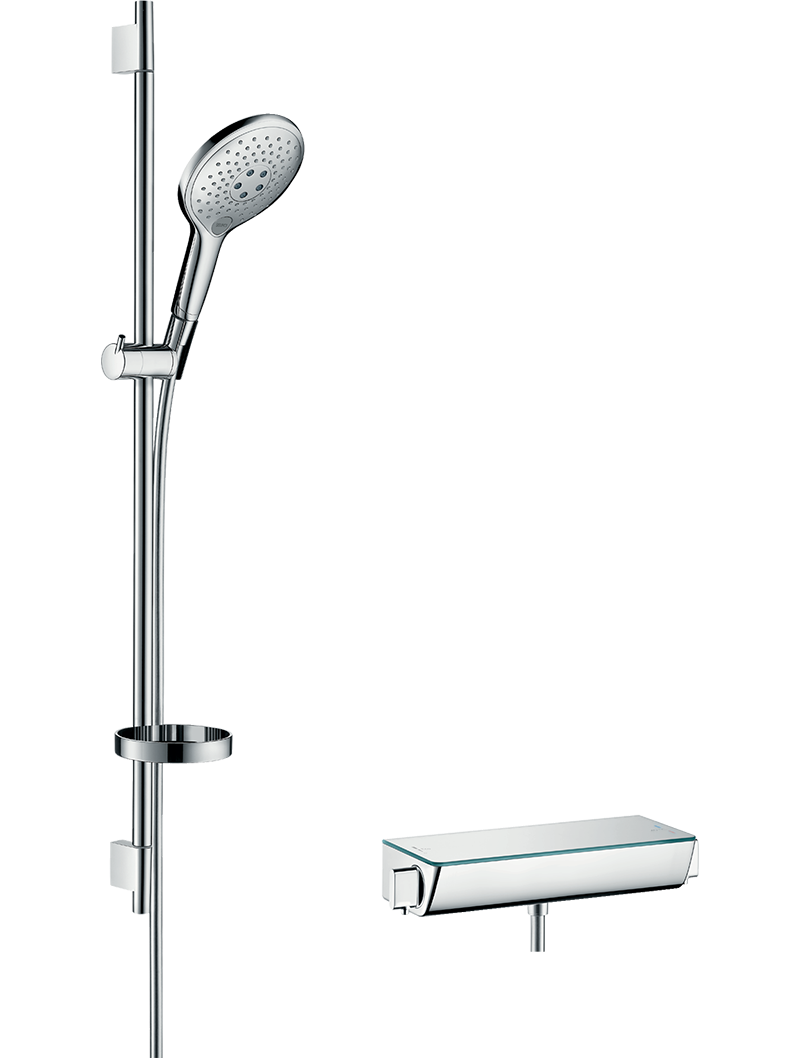 154__hpa01230_tif.png Raindance Select S Aplike duş sistemi 150 3jet, Ecostat Select termostat ve 90 cm duş barı ile - Görsel 1