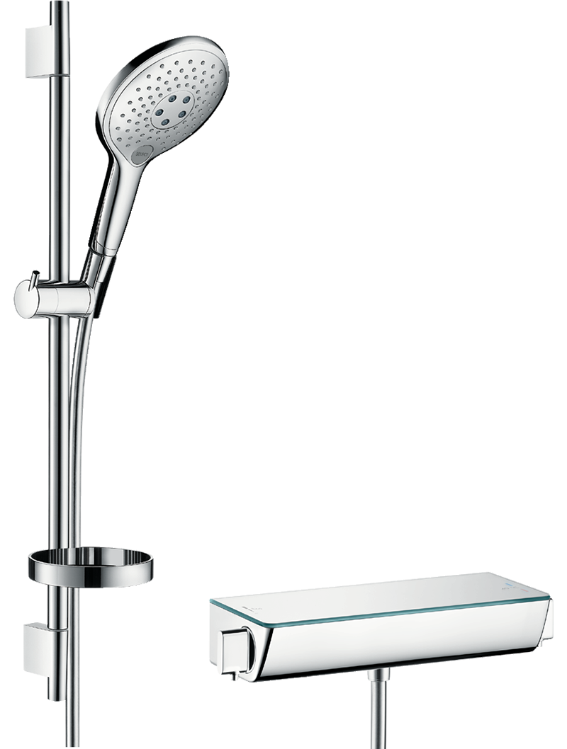 154__hpa01231_tif.png Raindance Select S Aplike duş sistemi 150 3jet, Ecostat Select termostat ve 65 cm duş barı ile - Görsel 1
