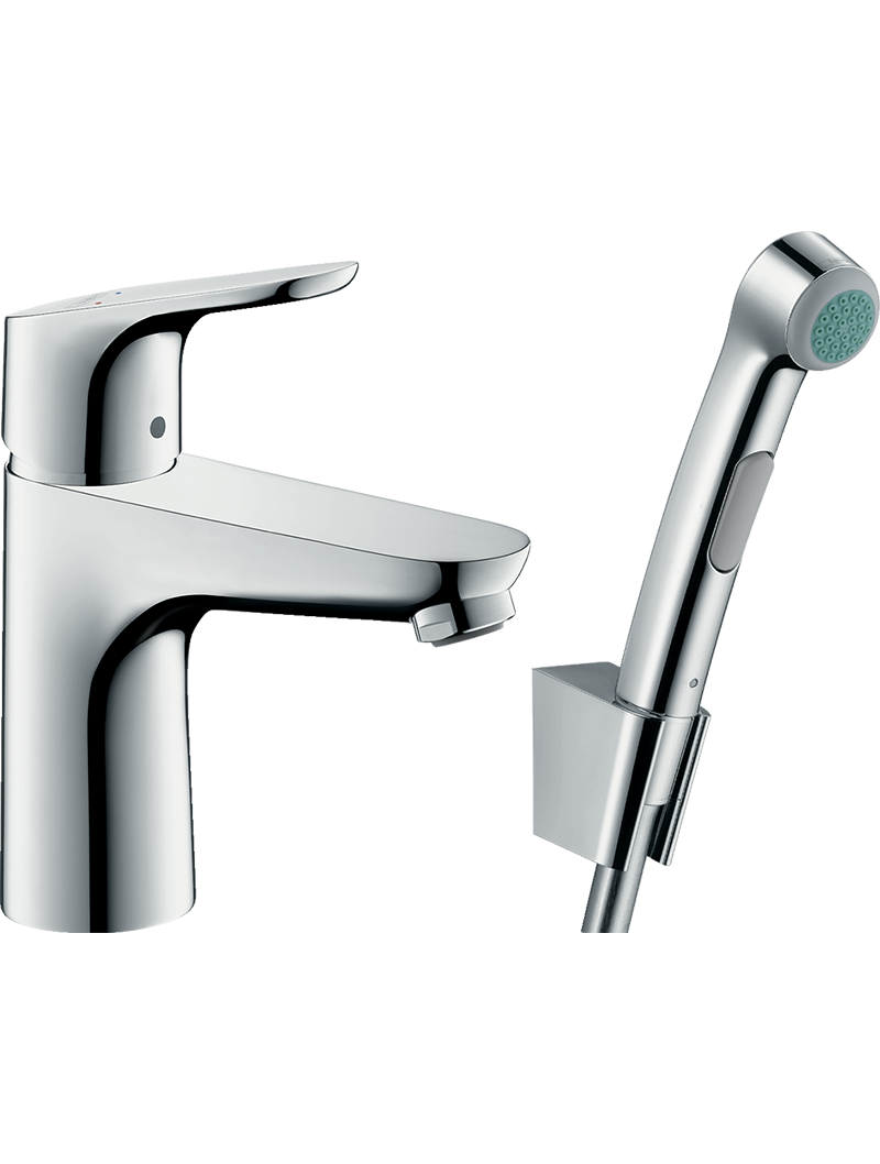 154__hpa01341_tif.png Focus Tek kollu Lavabo bataryası 100 bide el duşu ve 160 cm duş hortumu ile - Görsel 1