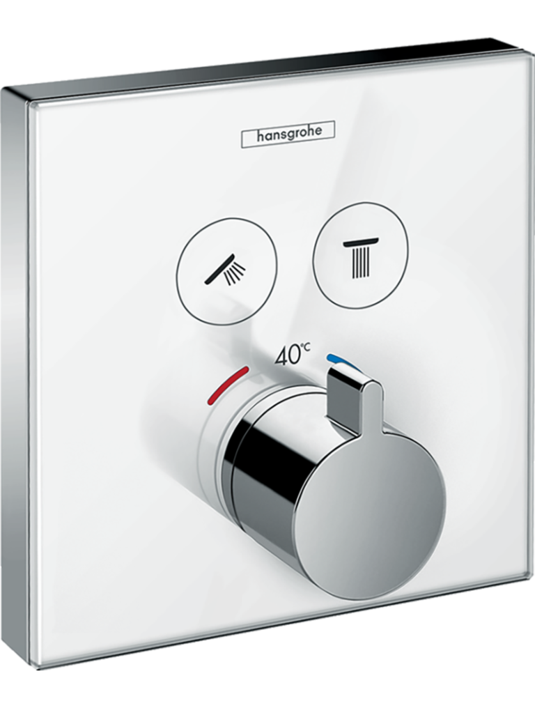 ShowerSelect Glass Termostat ankastre montaj, 2 çıkış için
