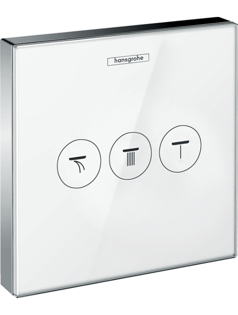 ShowerSelect Glass Valf ankastre montaj, 3 çıkış için