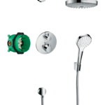 Croma Select S Duş sistemi ankastre montaj 180 2jet Ecostat S termostat ile