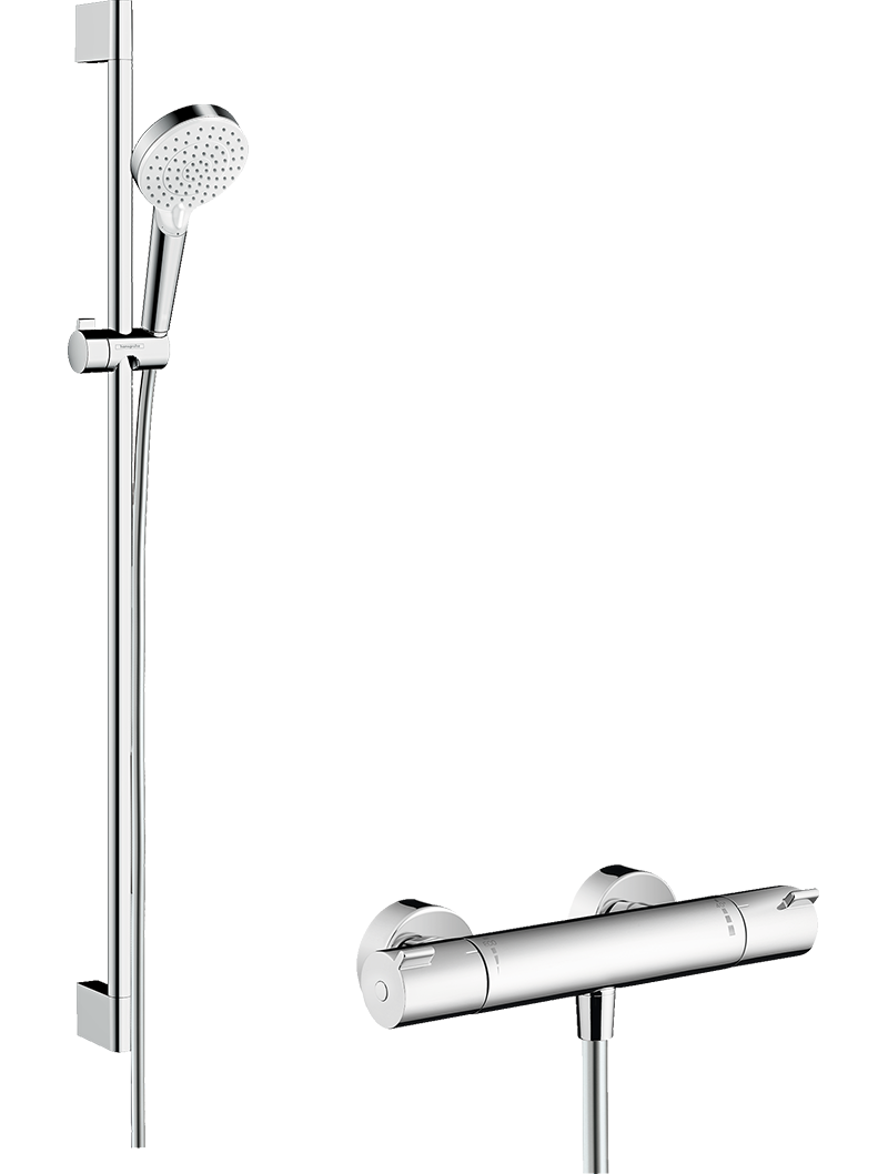 154__hpa01768_tif.png Crometta Aplike duş sistemi Vario, Ecostat 1001 CL termostat ve 90 cm duş barı ile - Görsel 1