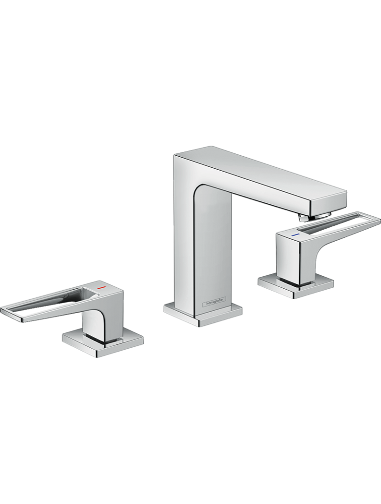 Metropol 3-Delikli lavabo bataryası 110 bas-aç gider seti ve Loop volan ile