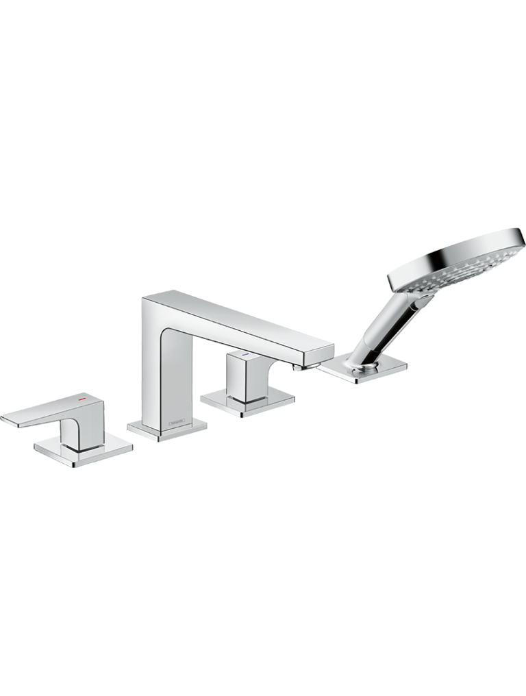 Metropol 4-Delikli küvet kenarı banyo bataryası çubuk volan ile