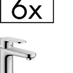 Vernis Blend Tek kollu lavabo bataryası 100 kumandalı, proje paketi (6'lı)
