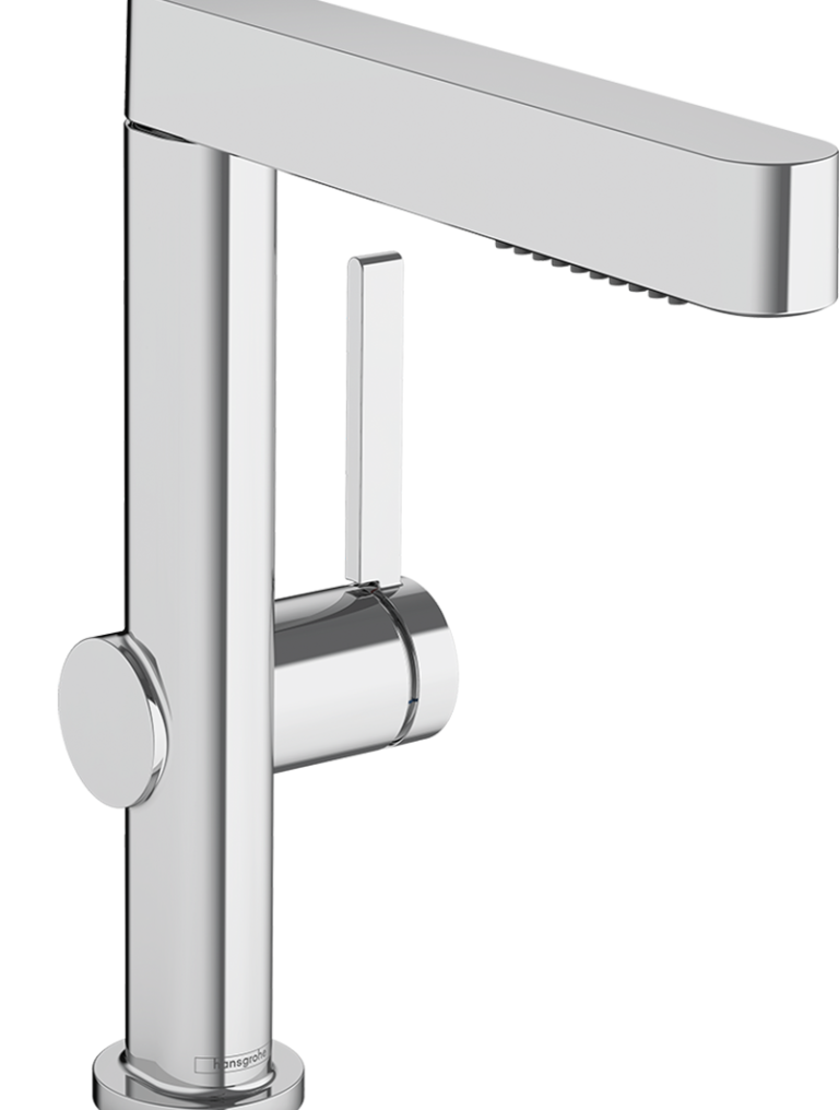 Finoris Tek kollu lavabo bataryası 230, çekilebilir el duşu, 2jet ve bas-aç gider seti ile
