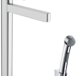 Finoris Tek kollu lavabo bataryası 260, bidette el duşu ve 160 cm duş hortumu ile