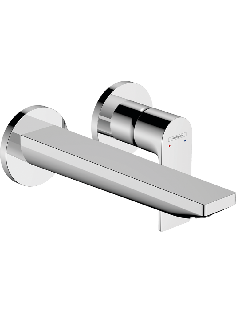 Rebris E Tek kollu lavabo bataryası ankastre montaj, duvara monte, 20 cm gaga ile