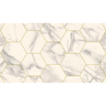 Marble Bianco Hexagon GOLD ICONIK 260D Vinil Rulolar