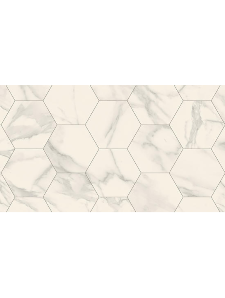 Marble Bianco Hexagon GREY ICONIK 240 Vinil Rulolar