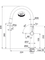 Tap Pescara Swivel Side Up-Down HP CHR - Görsel 2