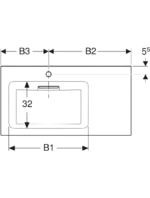 Geberit ONE CleanDrain mobilya tipi lavabo, sağ etajer - Görsel 3