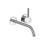META Wall-mounted single-lever basin mixer without pop-up waste - Chrome