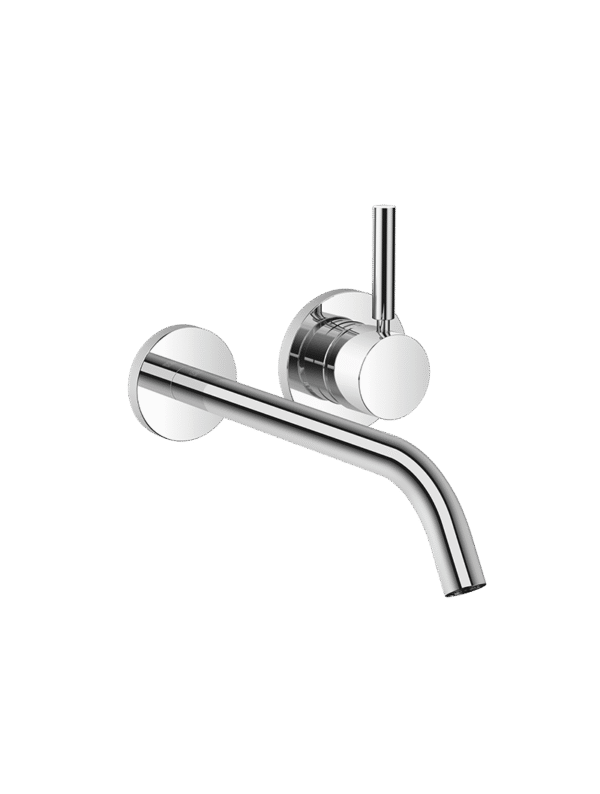 META Wall-mounted single-lever basin mixer without pop-up waste - Chrome