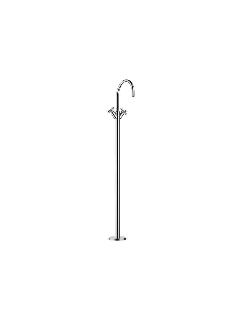 JtP9DFk4 TARA Single-hole basin mixer with stand pipe without pop-up waste - Chrome - Görsel 1
