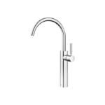META Single-lever basin mixer with raised base without pop-up waste - Chrome