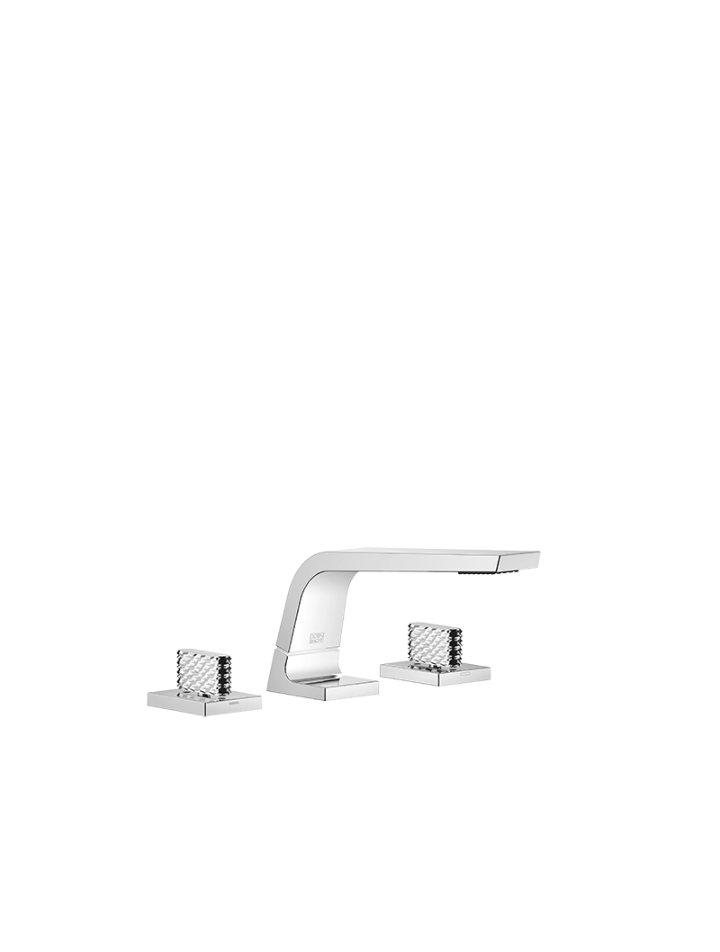 v7ePfX4s CL.1 Three-hole basin mixer without pop-up waste - Chrome - Görsel 1