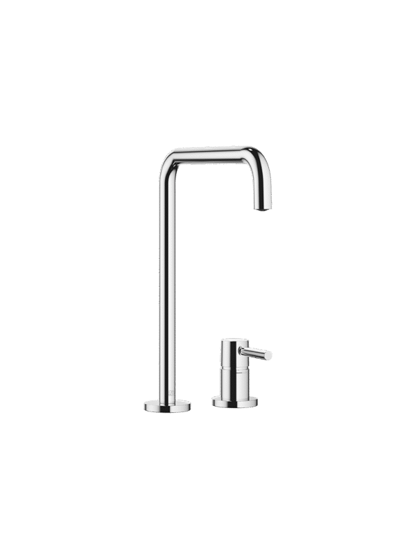 META SQUARE Two-hole mixer with individual rosettes - Chrome