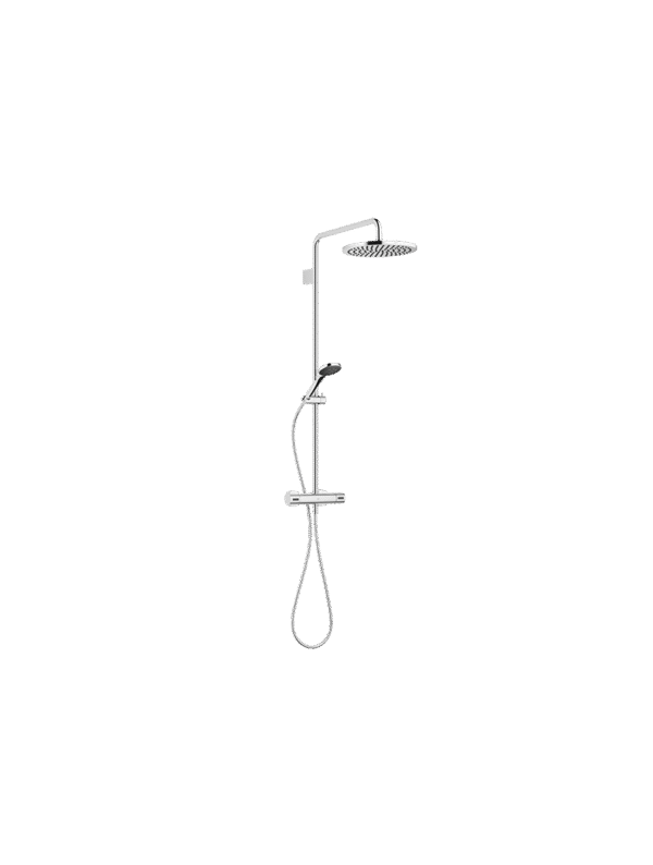 Showerpipe with shower thermostat - Chrome